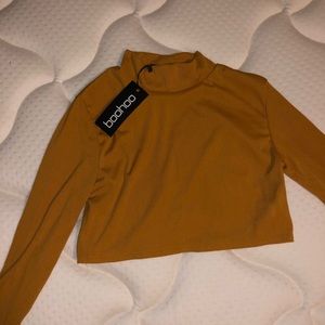 Boohoo cropped mock neck